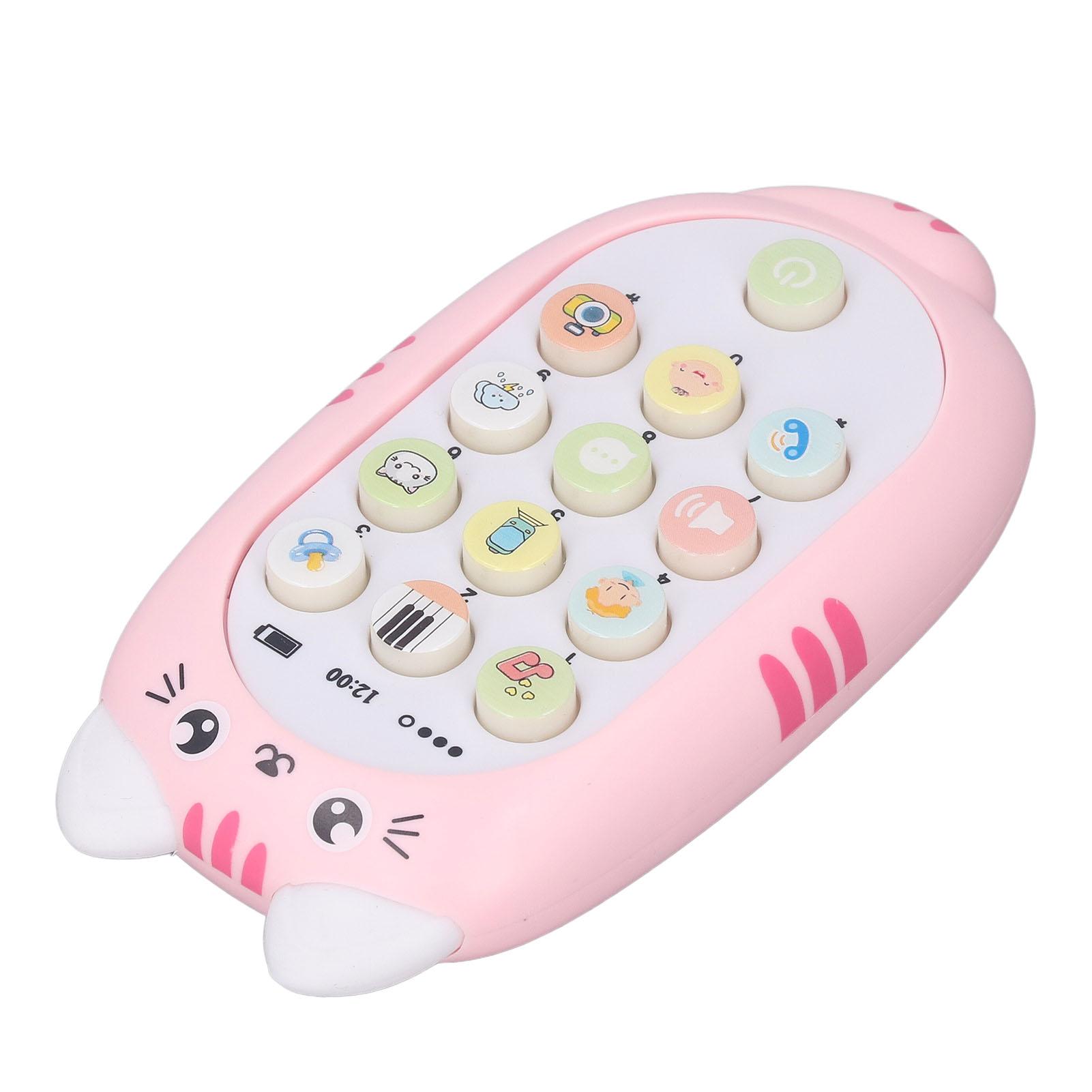 

Детский игрушечный мобильный телефон Прорезыватель Телефон с Музыкальными Эффектами Песни Огни для Подарков для Девочки 1 Года Мальчики Розовый розовый