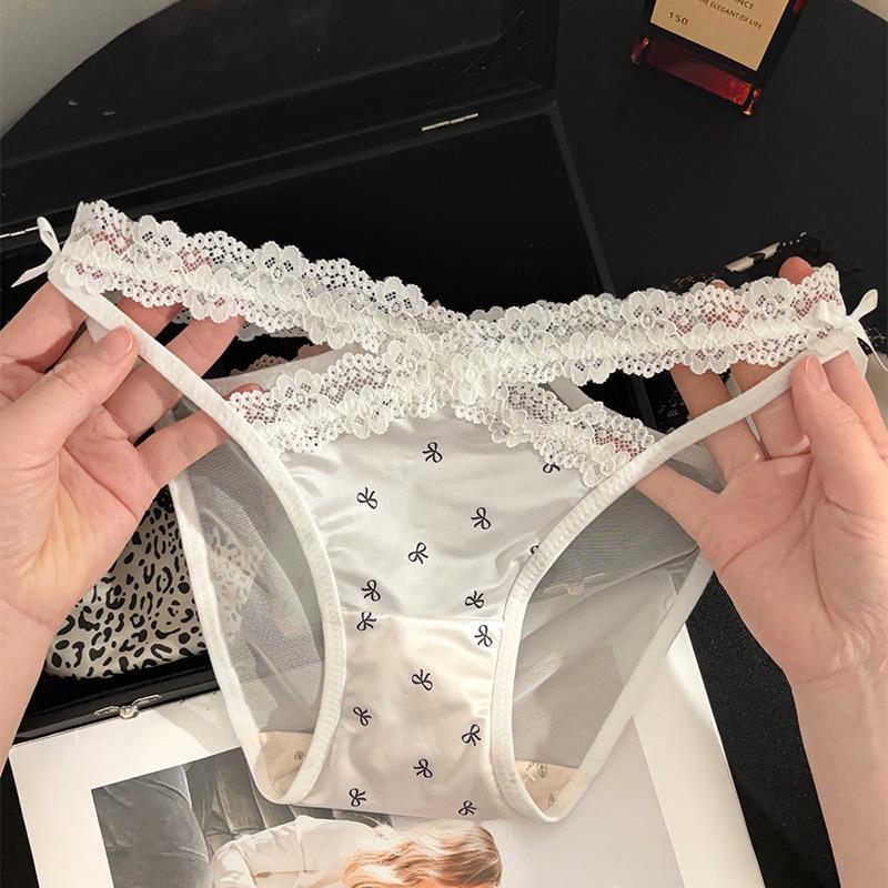 Satin Lace High Slit Mesh Panties: Pure Desire Women's Briefs 2025