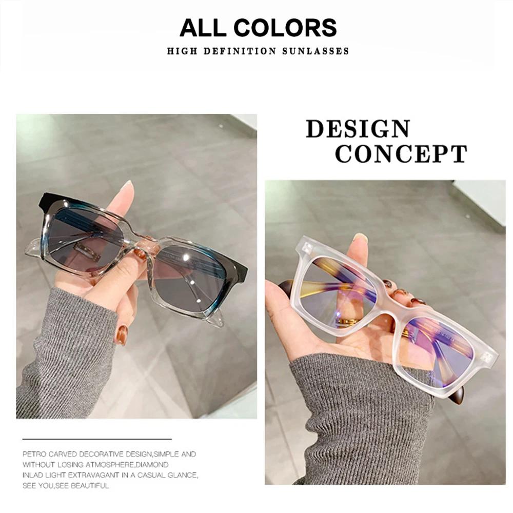 LNFCXI Fashion Rivet Square Sunglasses Women for Men Luxury Brand Designer Sun Glasses Punk Anti Blue Light Eyeglasses Frame