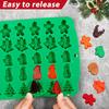 Christmas Candy Molds, 2 Pcs 30 Cavity Christmas Gummy Molds, Silicone Christmas Chocolate Molds, Red & Green
