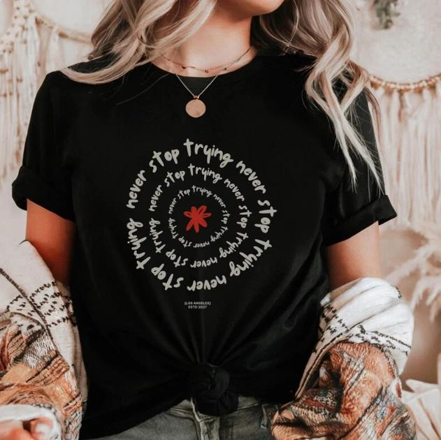 Keep Going Motivational Tee | Never Give Up/ Inspirational Message T shirt 3XL