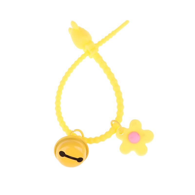 1Pc Sweet Candy Color Bear Head Bell Keychain Silicone Floral Keyring For Girls Bag Pendant Car Key Ring Backpack Decoration