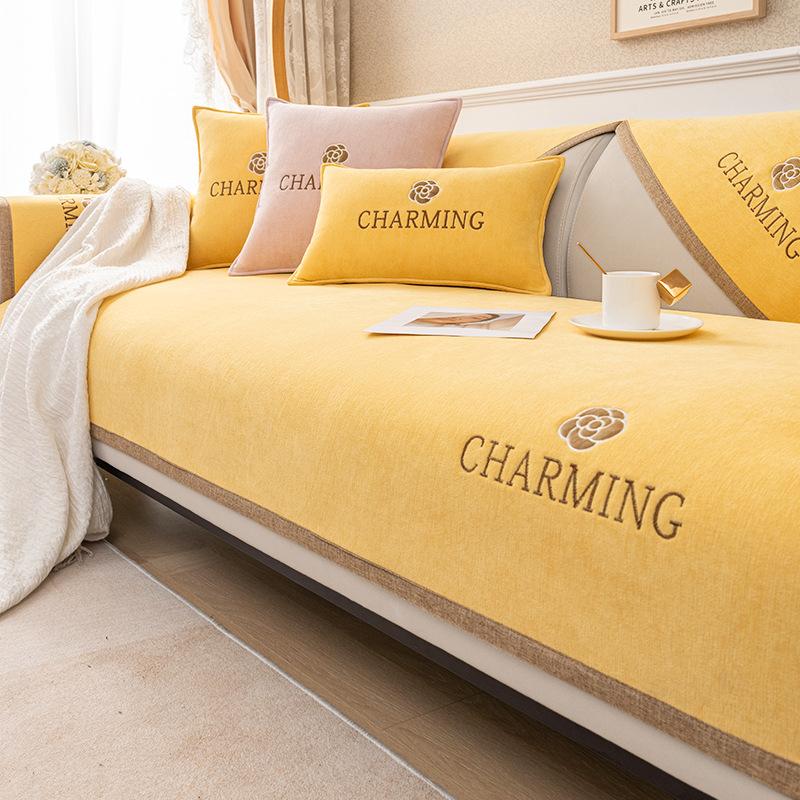 

New Sofa Cushion Universal In All Seasons, Simple Modern Sofa Cover Universal Autumn And Winter Seat Cushion Cover Cloth Towel Cushion 70*70cm