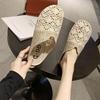 Baotou Slippers Women's New Summer Fashion Outer Wear Mesh Half-drag Flat Bottom Without Heel Lazy Cool Slippers