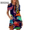 Oversized Casual Lös Dam Mini Klänning 2026 Ny Vår Sommar Klänning Vintage Blommig Tryck Elegant Kortärmad Klänning Vestidos