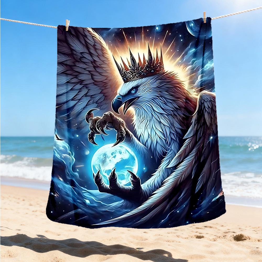 1pc Eagle, Fantasy Art Throw Blanket Polyester Fiber, Lightweight Flannel, Soft & Warm, All Season Use for Outdoor, Camping Digital Print