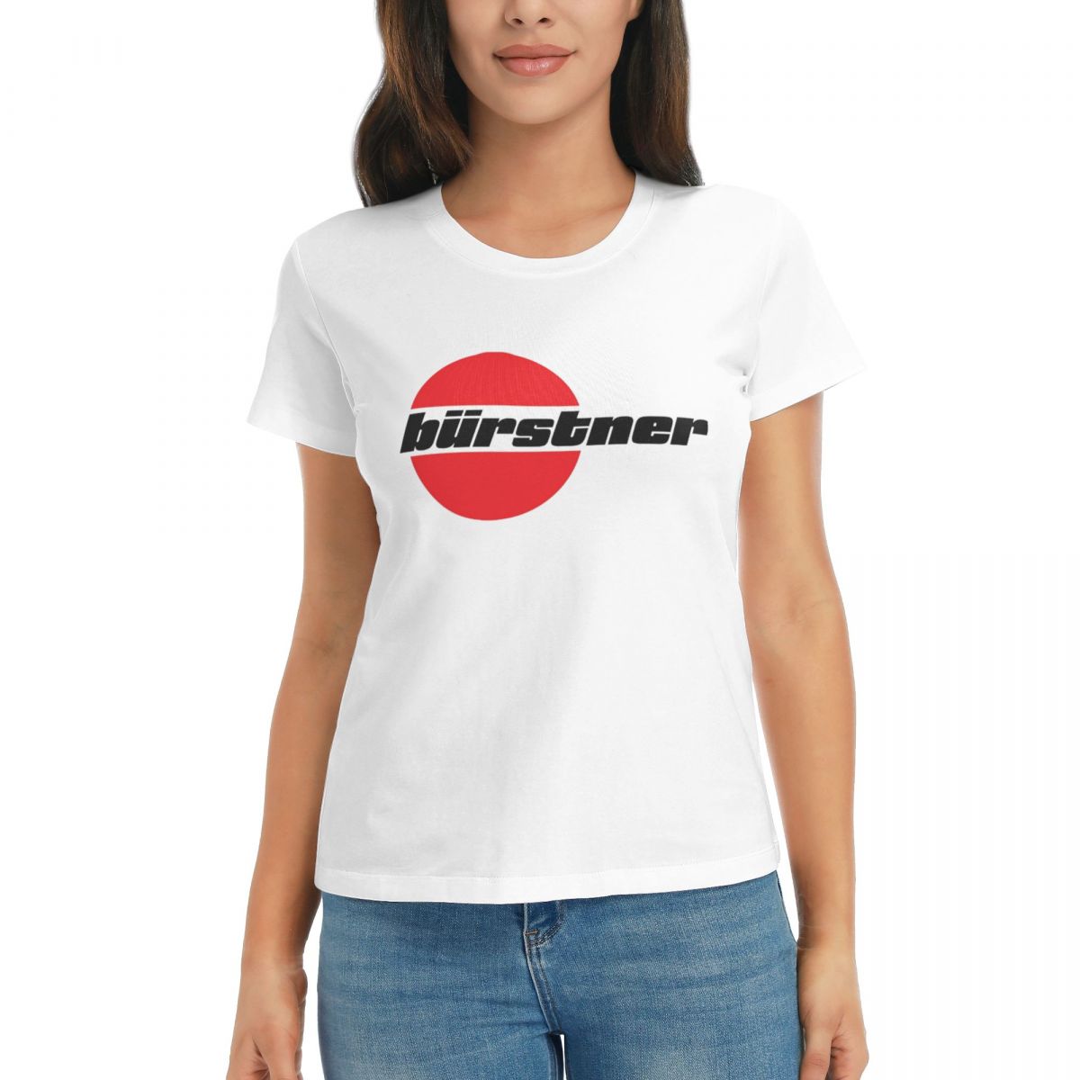 

Women TShirt Burstner Logo Summer Short Sleeve Tees Crew Neck Cotton T Shirts Clothes Tops Streetwear S