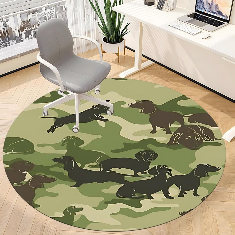 1pc Camouflage Dogs Chair Carpet for Office, Indoor Non Slip Washable Polyester Fiber Carpet,