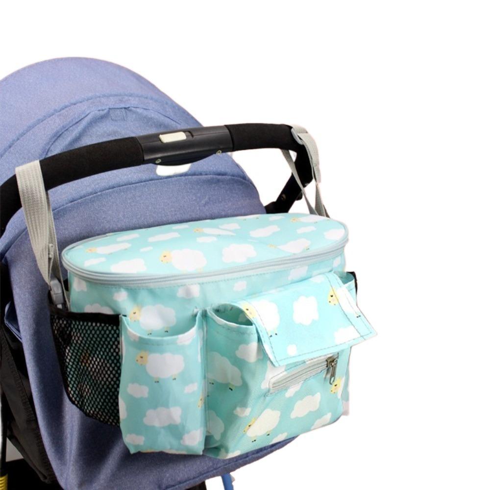 Large Capacity Cartoon Stroller Organizer Printed Hanging Carriage Bag Baby Stroller Bag  Travel