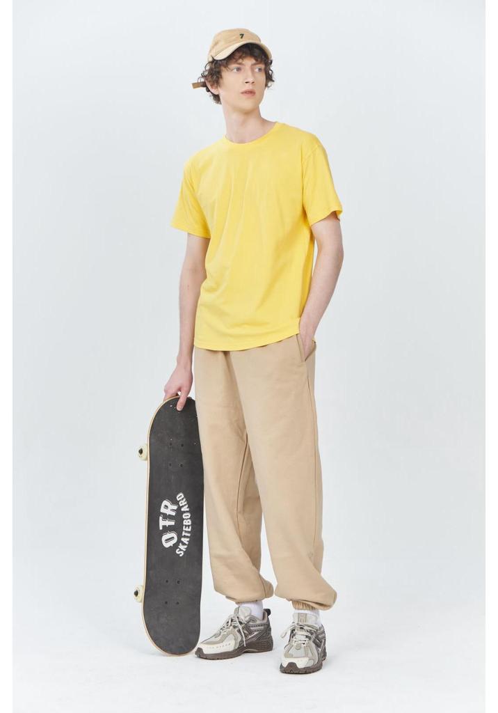T-shirt Unisex Cotone Girocollo Manica Corta Vestibilità Larga - Colore Unito Traspirante per l'Estate