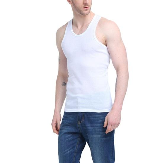 Sportsvest for menn Hurtigtørkende Høy elastisitet Rundhals Slim Fit Ermeløs Daglig slitasje Myk trening Menn Tanktop Herreklær