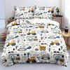 Cartoon Car Anime Bedding Set Duvet CoverPolyester Suitable For Children And Adults 3-Piece Set
