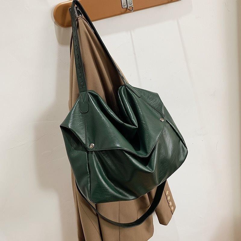 

Fashionable Versatile Large Shoulder Bag For Women Stylish Soft Pu Fabric зелений