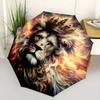 1pc Lion's Crown Amidst Celestial Flames Pattern Automatic Umbrella is Fashionable and Good-Looking,  Suitable for Travel and Daily UseW059