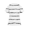 Women's Fashion V-neck Stripe Color Matching Printed Short Sleeve Workwear With Pockets Tops Protective Clothing