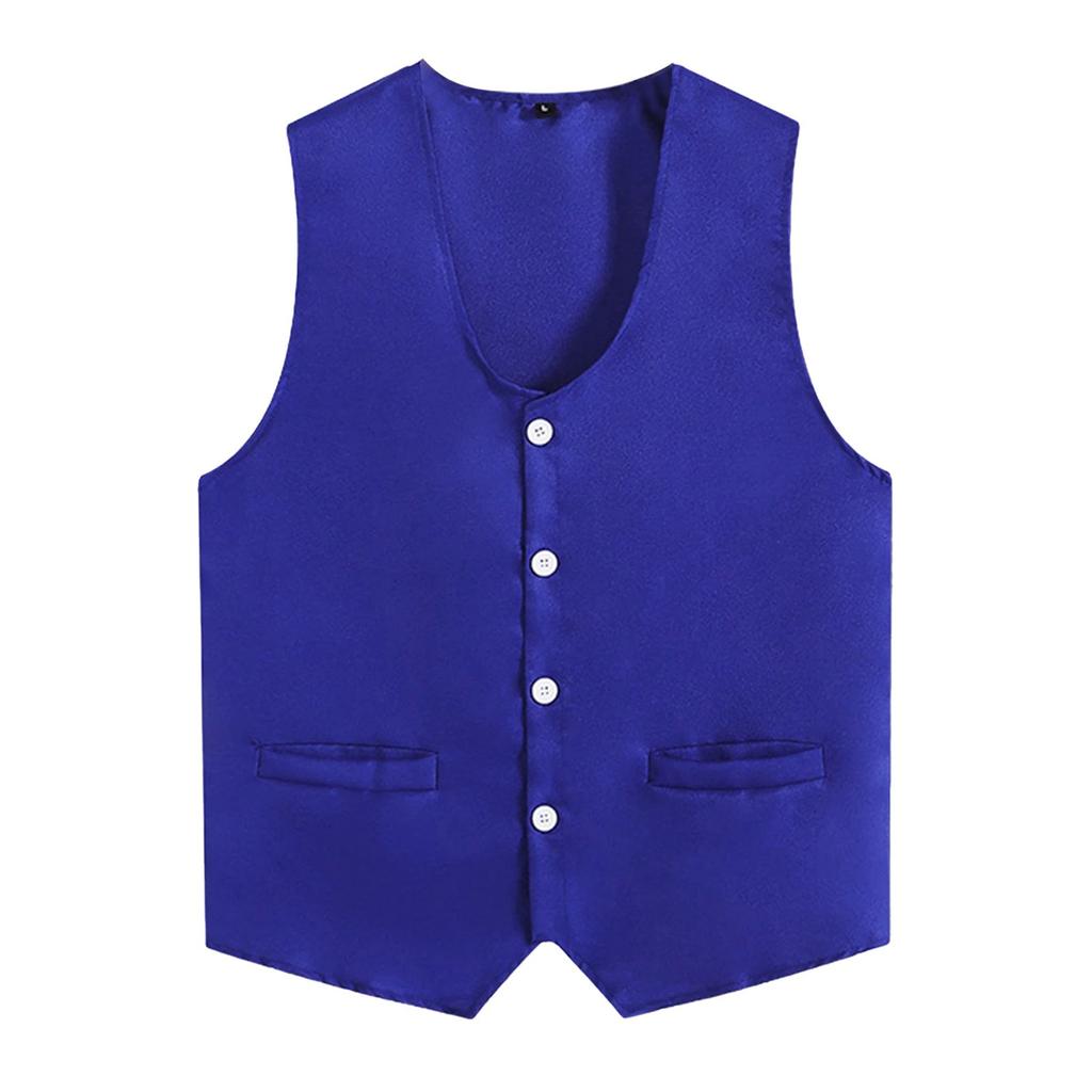 Womens Mens Button Vest Uniform Adult Waiter Bartender Work Uniform Unisex Volunteer Activity Vest Waistcoat