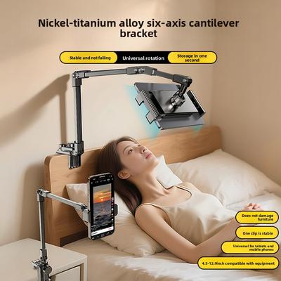 Adjustable Tablet Stand 360-degree Rotation 3 Sections Arms Bedside Phone Holder for 5-12Inch Phone Ipad Pro Mini for Xiaomi