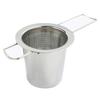 Heat Resistant Teas Strainer with Folding Handle 304 Stainless Steel And Silicone Materials Brewing Basket with Lid