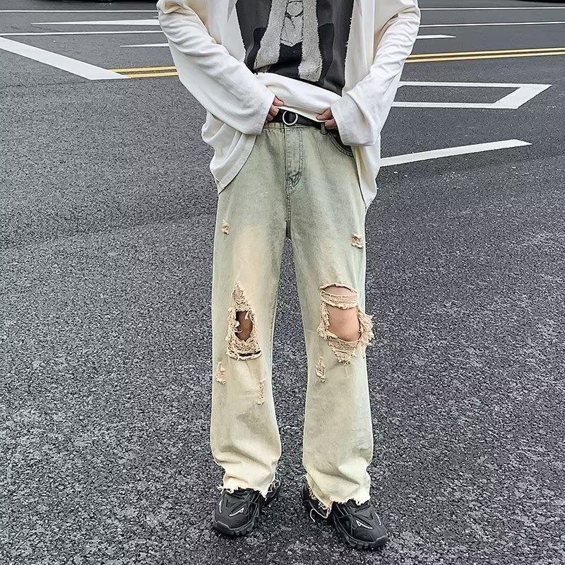 Джинсы для пар JYL Винтажные с вышивкой букв Осенние Свободные Прямые Универсальные Деним XXXL