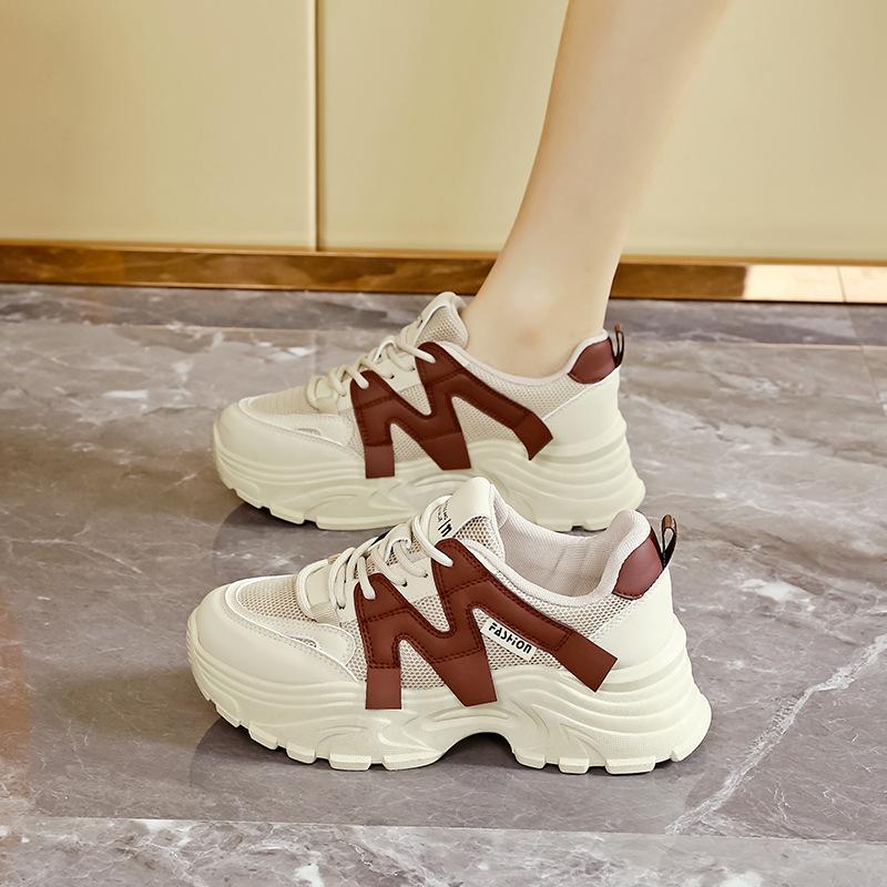 Dad shoes women's new 2025 spring thick-soled small sports shoes Hong Kong style casual little white shoes children's tide J01