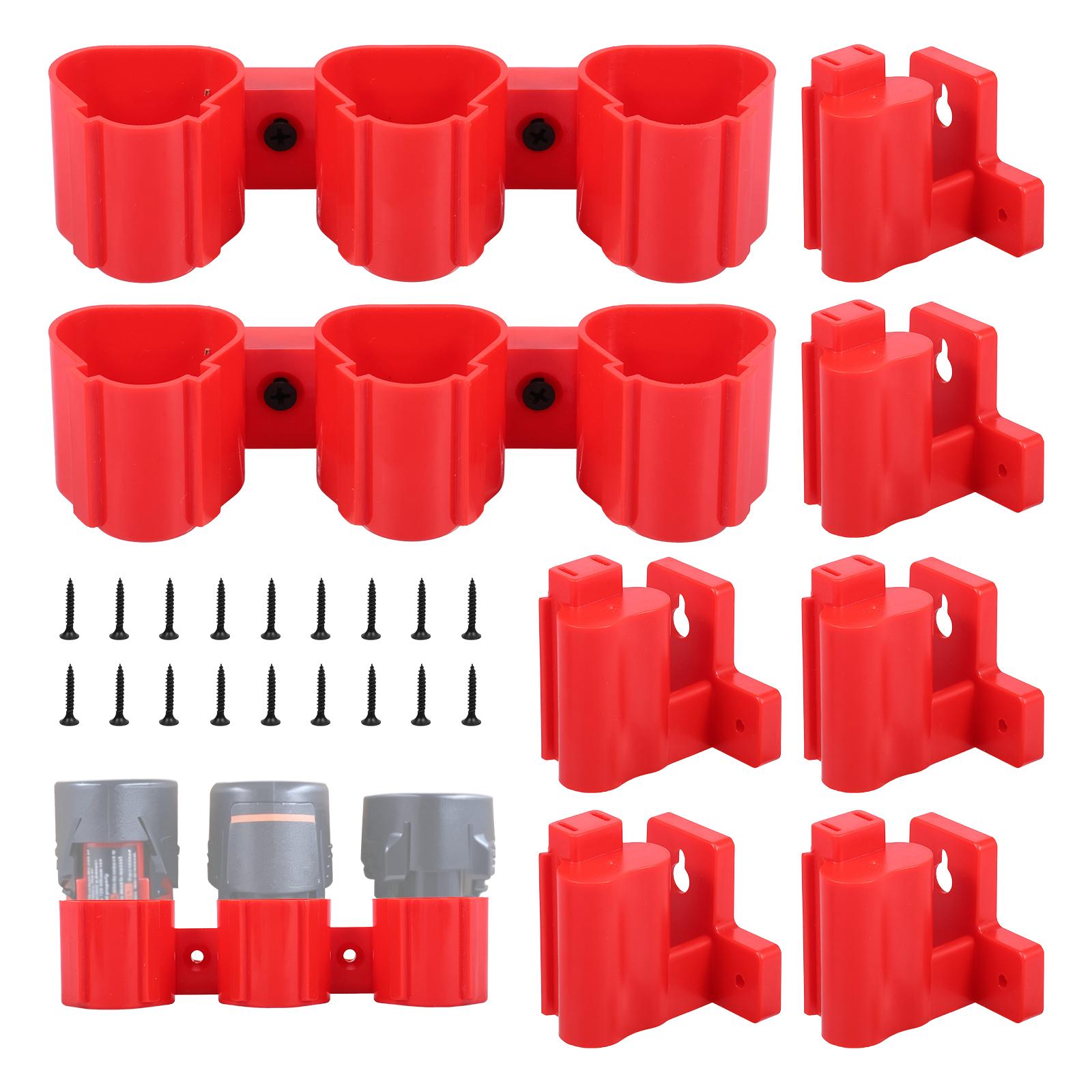 

8pcs Wall Mount Drill Tool Hangers Battery Holder and Tool Holders for Milwaukee M12 12V Tools for Shelf Work Van Toolbox