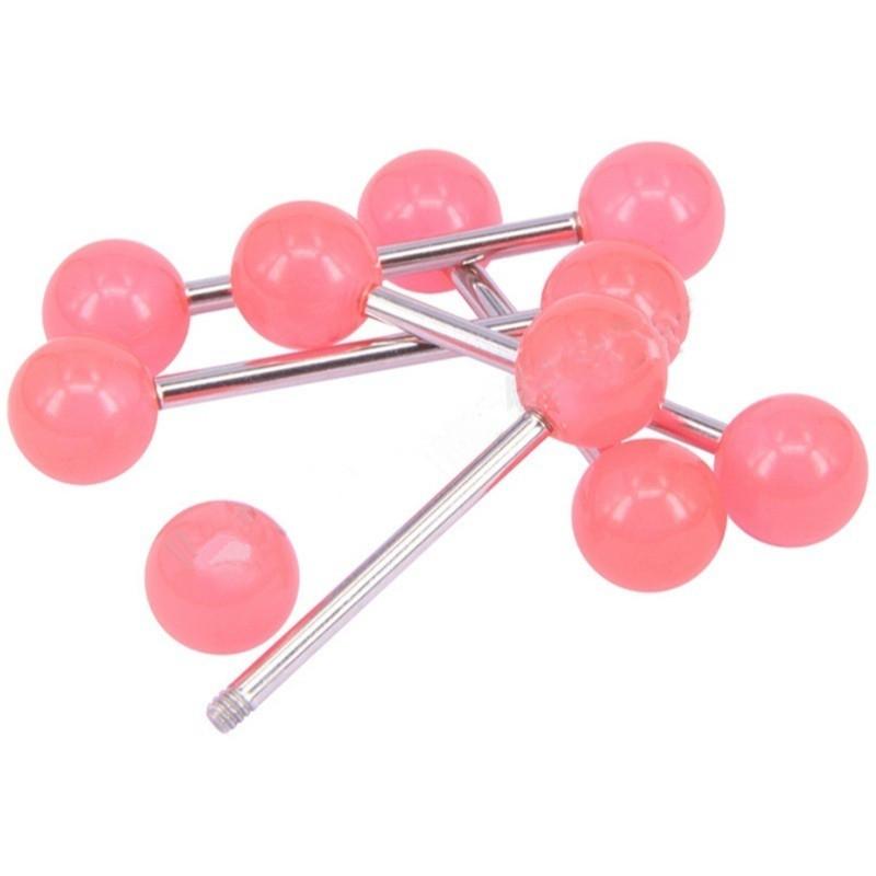 5/10 buc. Piercing la limbă cu bile strălucitoare prin inel acrilic moale pentru limba bijuterii Piercing pentru buze