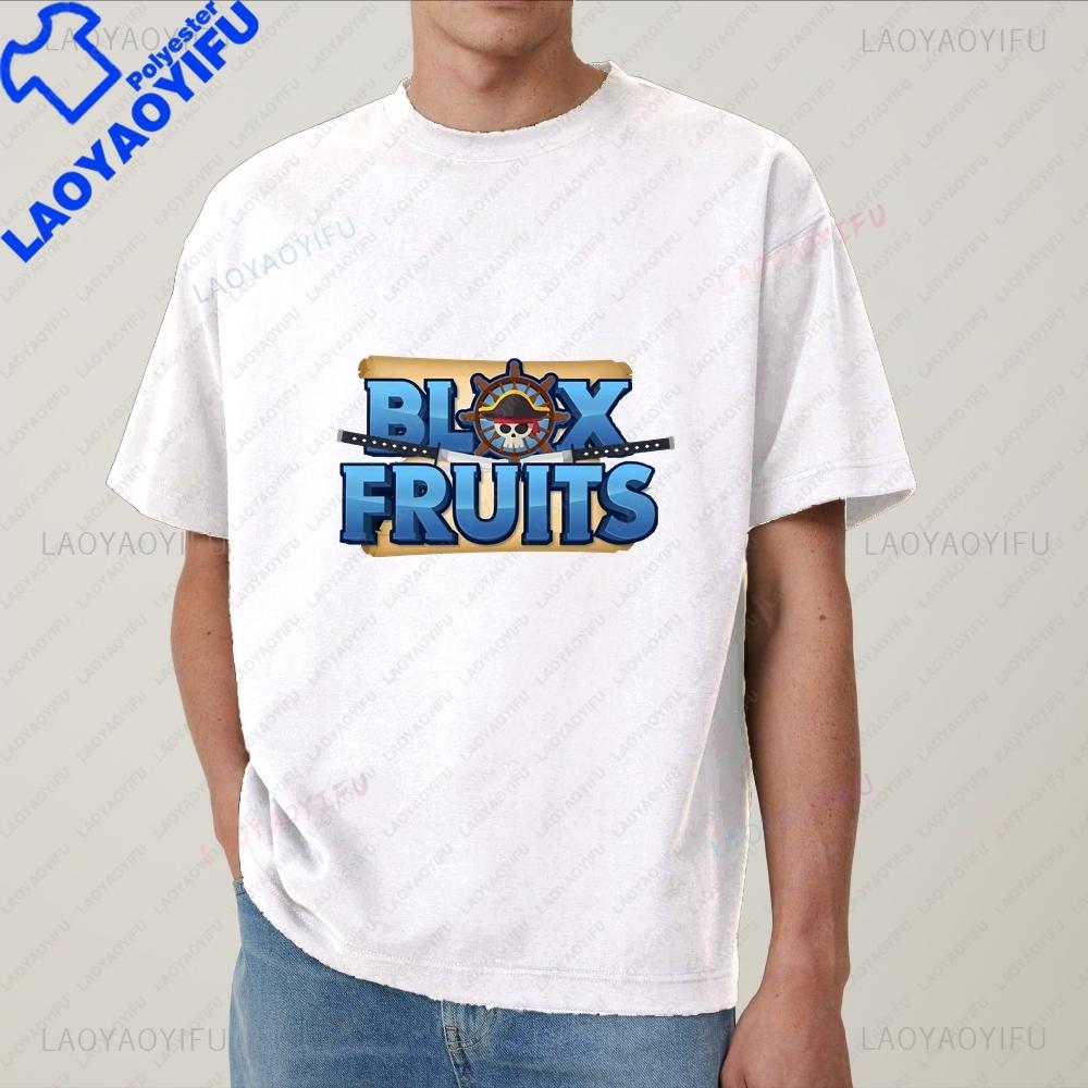 Game Blox Fruits Summer Trend Y2K Harajuku ShortSleeved Unisexs and Unisexs Universal Shirt Pattern Large TShirt