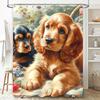 Adorable Cocker Spaniel Dog Print Shower Curtain High-Quality Fabric Waterproof for Bathroom Decorations