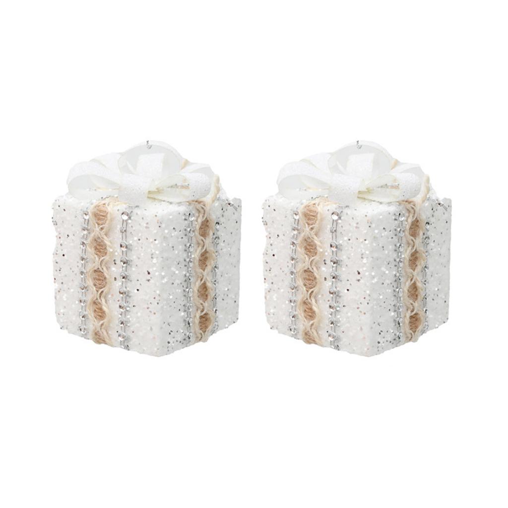 2/3PCS Decorative Box Ornaments for Christmas Tree Decoration Boxes Festive Colorful Decorations