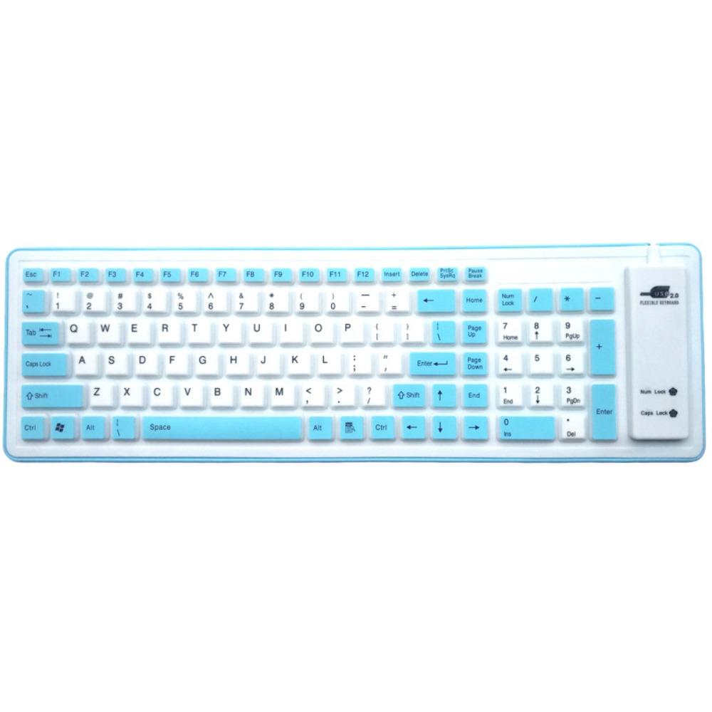 Soft Silicone Flexible Keyboard Foldable Wired Keyboard Colorful USB Keyboard  Home Use