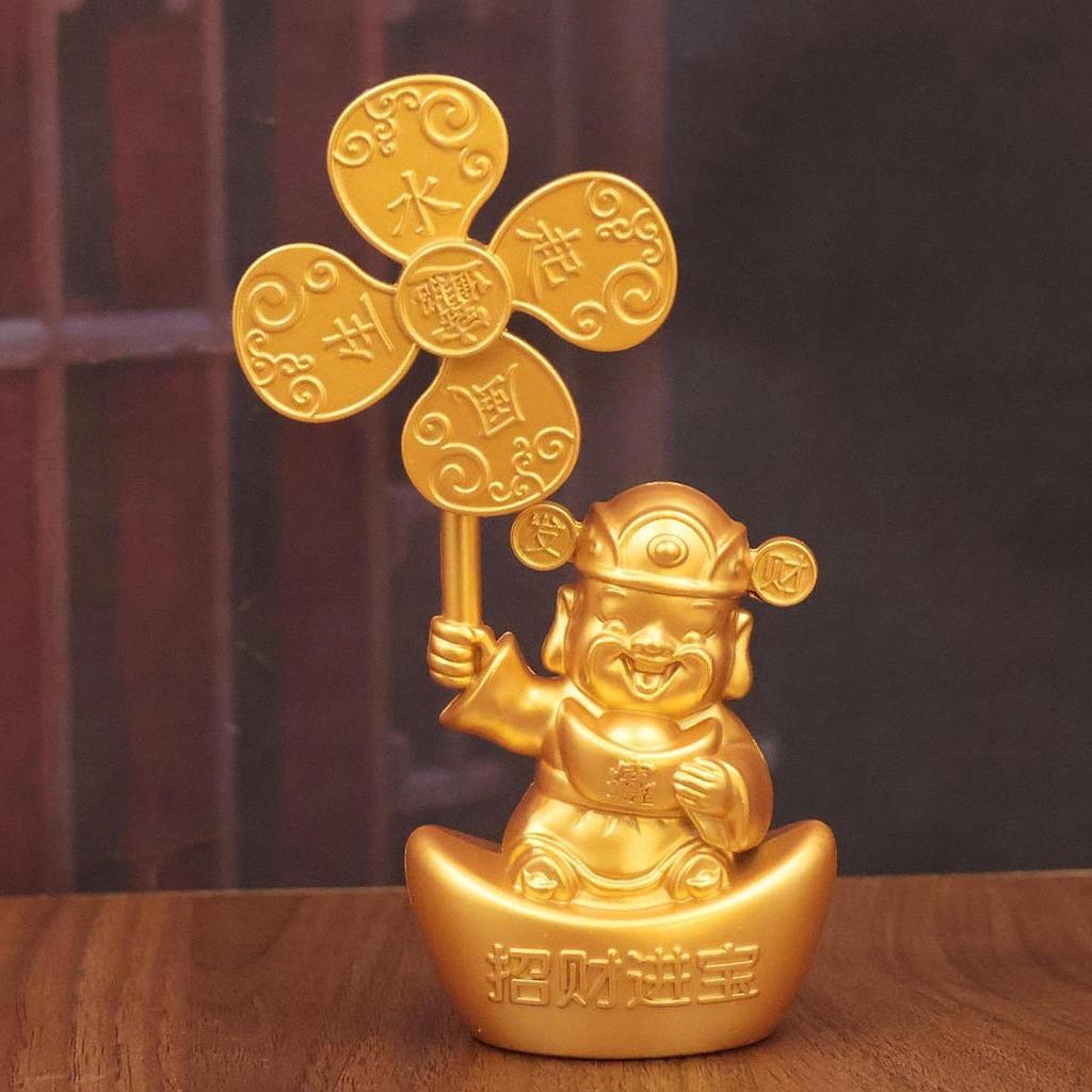 Statue Feng Shui Metal Artwork Rotary Windmill Figurine Table Centerpiece Sculpture Suitable for
