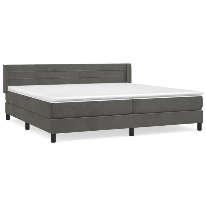 Maison Exclusive - Sommier à lattes de lit et matelas Gris foncé 200x200cm Velours