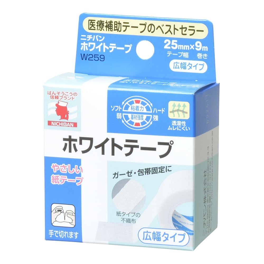 

Nichiban White 25mm 9m 1 roll Tape, wide, roll, белый