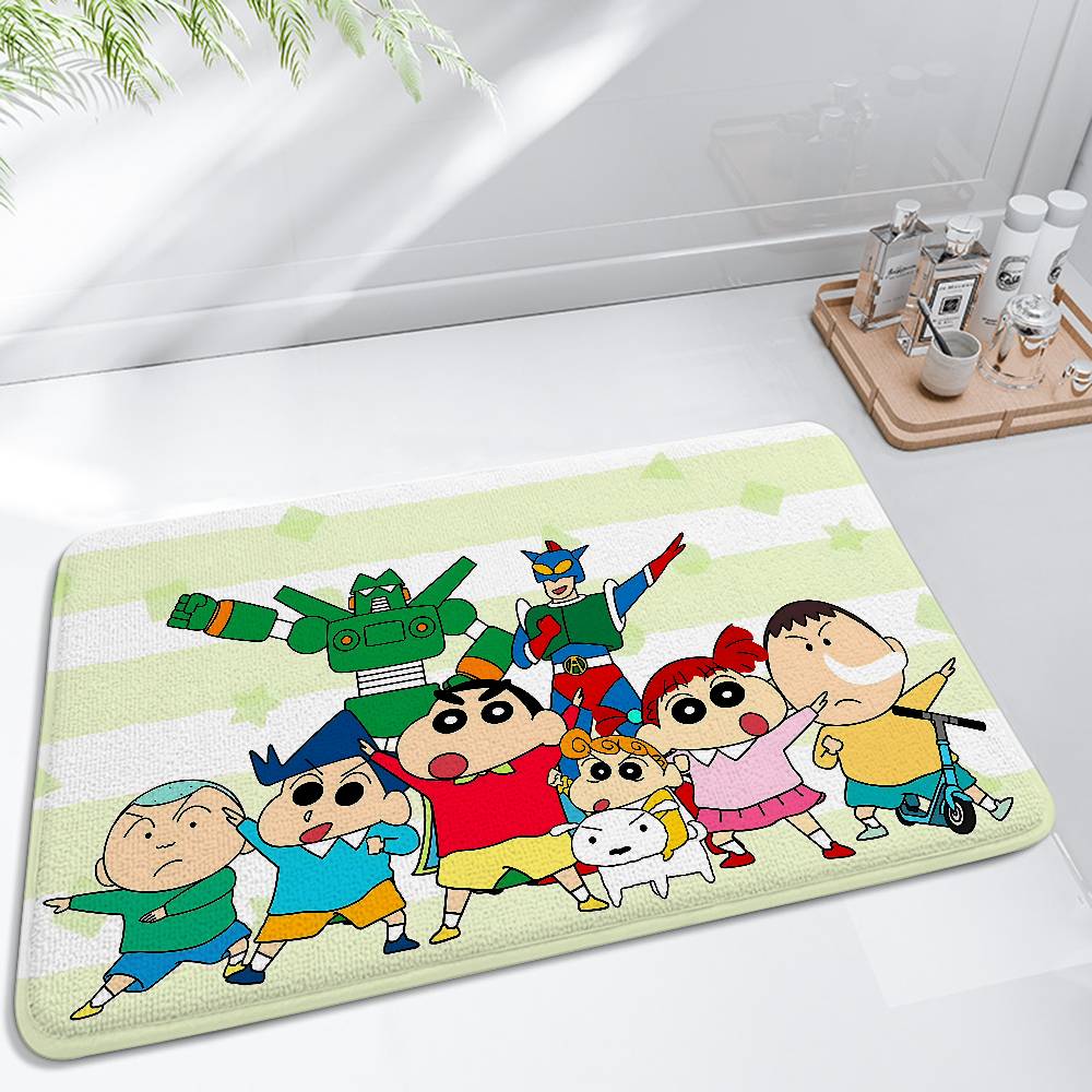 Anime C-Crayon S-Shin-Chan Floor Mat Bathroom Absorbent Mat Simple Door Dirt-resistant Mat Home Kitchen Mat Foot Mat Entry Mat