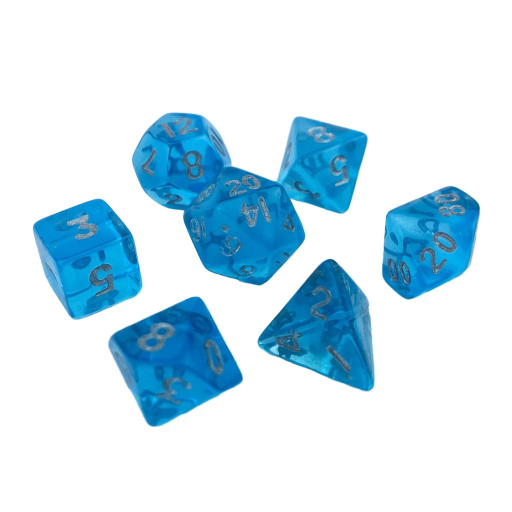 Mini Polyhedral Dices Set Clear Multi-Sided Acrylic Dices Tiny Role Playing Table Game Dices Portable Small Decoration