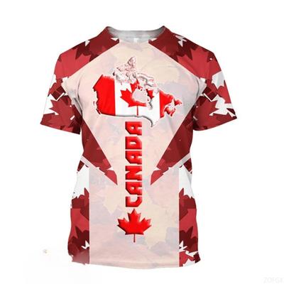 Drapeau canadien graphique motif feuille d'érable impression numérique 3D nouveau t-shirt décontracté à manches courtes pour hommes et femmes