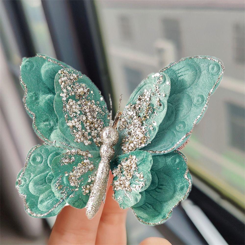 Simulated Butterfly Clip Colorful Xmas Butterfly Decorations Artificial Butterflies Ornament Party