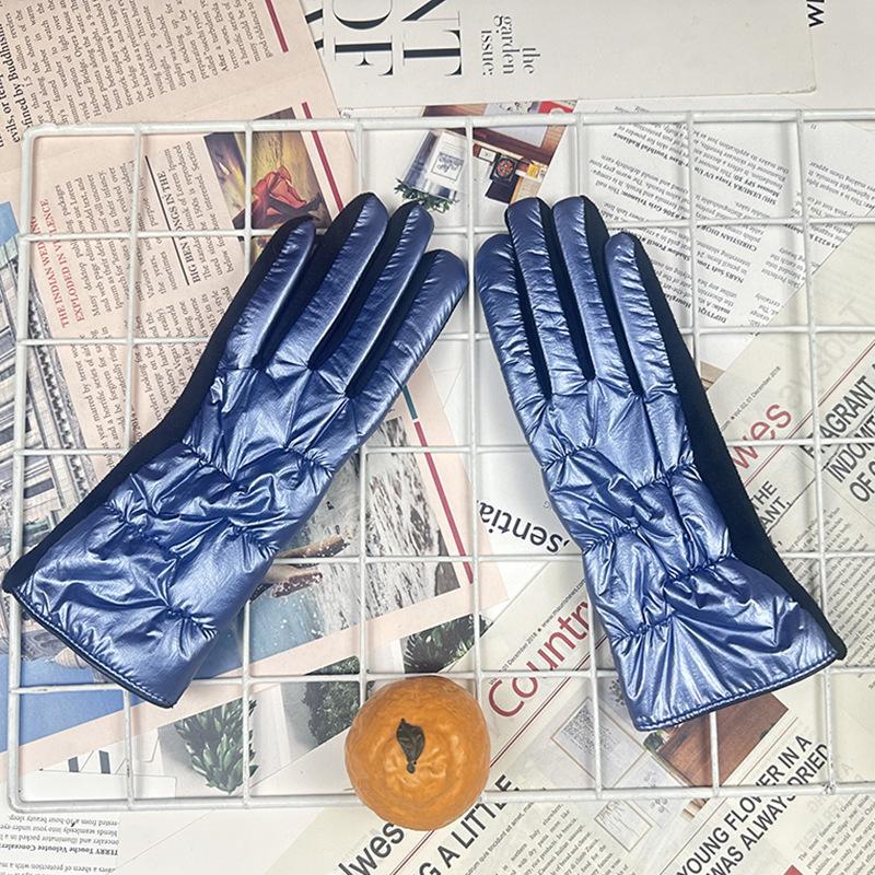 

Перчатки для взрослых, пуховые хлопковые перчатки для сенсорных экранов, теплые и морозостойкие перчатки для езды на велосипеде, несмываемые перчатки из пуховой ткани светло-синий