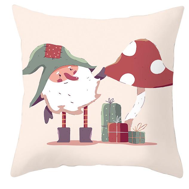 New Christmas Dwarf Pillow Cover Christmas Cute Dwarf Peach Skin Cushion Cover