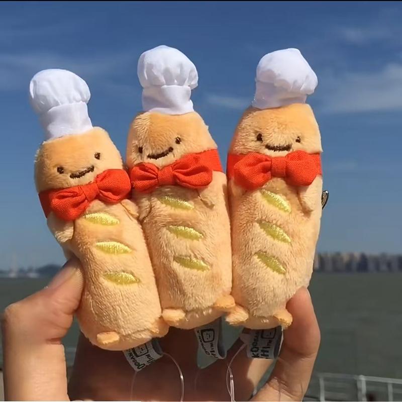 

Мультяшный Плюшевый Брелок в виде Французского Багета, Креативный Брелок для Ключей в виде Хлеба, Милый Подвес для Сумки, Аксессуары для Ключей для Девочек, Подарки 1pcs