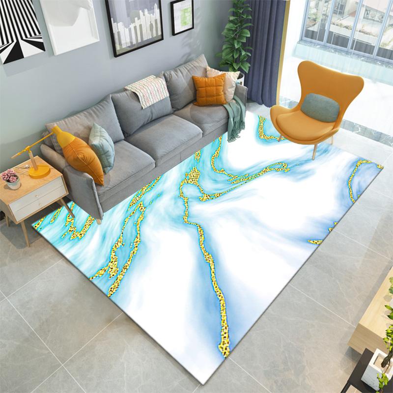 1PC Marble texture printed Carpet Rug for Living Room Bedroom Home Sofa Decoration,Non-slip Floor Mat Floor mat