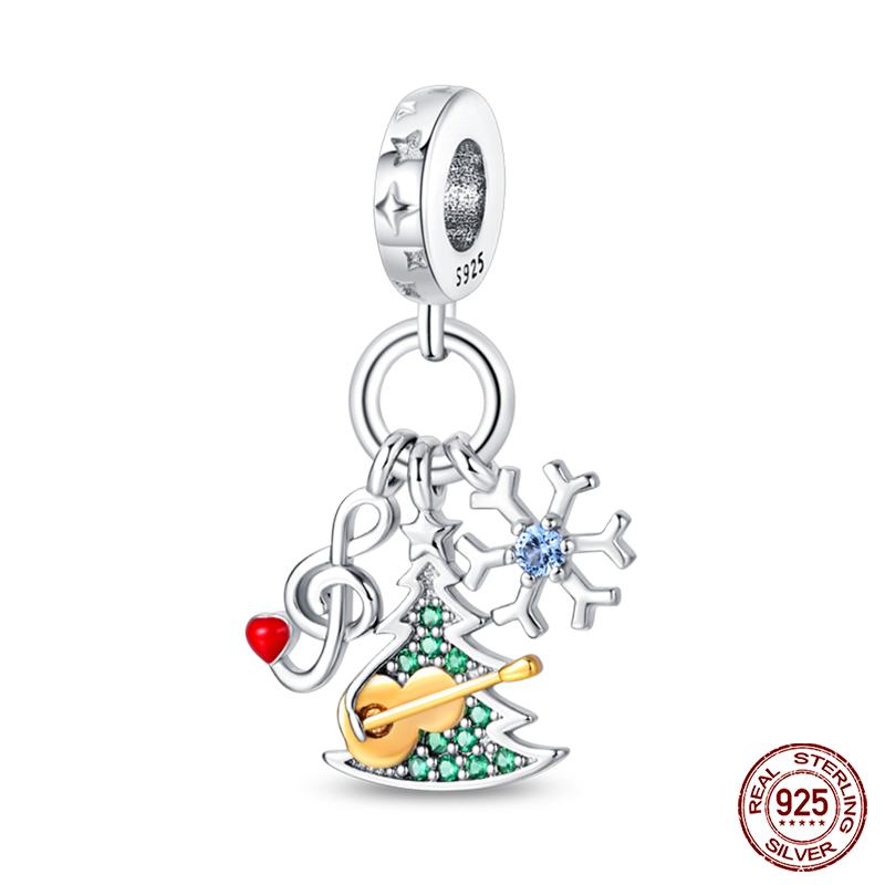 Kupfer Schneeflocke Weihnachtsbaum Skischuhe Perlen Markenarmband Exquisiter DIY Schmuck