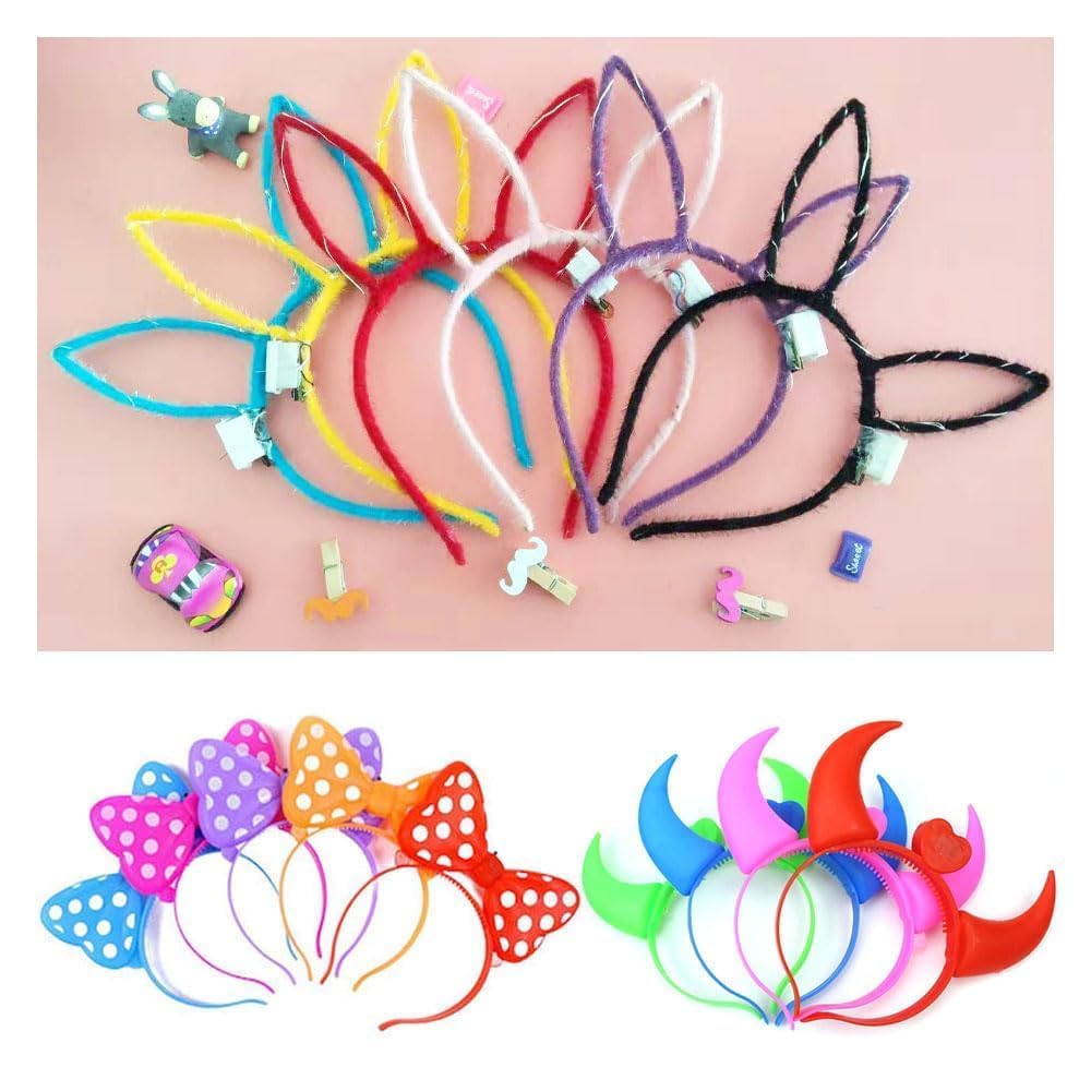 Festival Prize Toy Set of Cute LED Headbands for Summer Hair Cosplay Makeup Christmas Fireworks and Concerts [OIIZREO] Glow-Up Set 10-Piece
