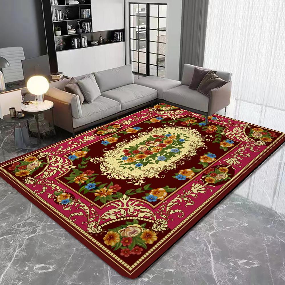 Bohemia Moroccan Large Area Rug Living Room Entryway Bathroom Laundry Bedroom Carpet Non-Slip Stain Resistant Unique Mat Decor