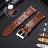 20mm 22mm Vintage Oil Wax Cowhide Watchband Brown Wristband Stitching Cowhide Strap for Omega Watch Strap for Seiko Watch Band