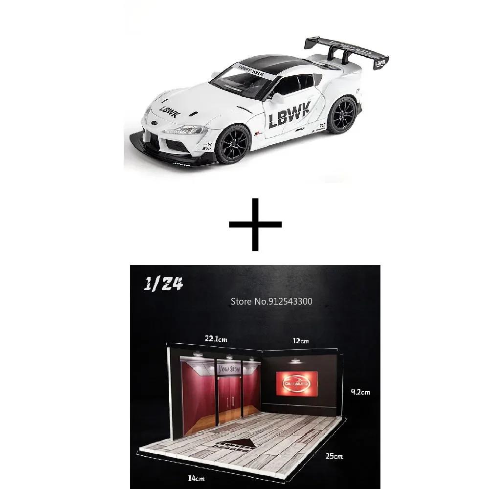 1:22 Scale Supra Model Car Toy Alloy Diecast Sound Light Pull Back Simulation Vehicle Toys Models Kids Collectible Item