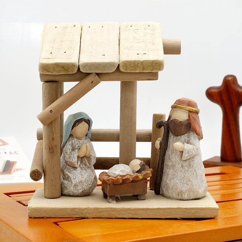 People Christmas Manger Camino Crafts Home Decoration Sculpture Decorations Creative Resin Gifts
