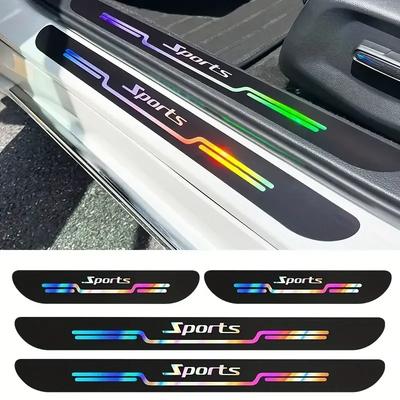 Auto Sticker Car Colorful Laser Threshold Strips Car Door Sill Protection Sticker Car Door Sticker Protector Strip Edge Guards