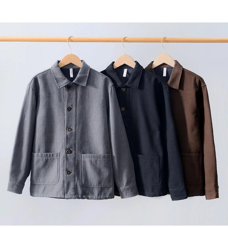 Chinese Style Winter Jacket Men Ramie Cotton Fleece Coat Daily Casual Keep Warm Button Jacket Traditional Men Clothing