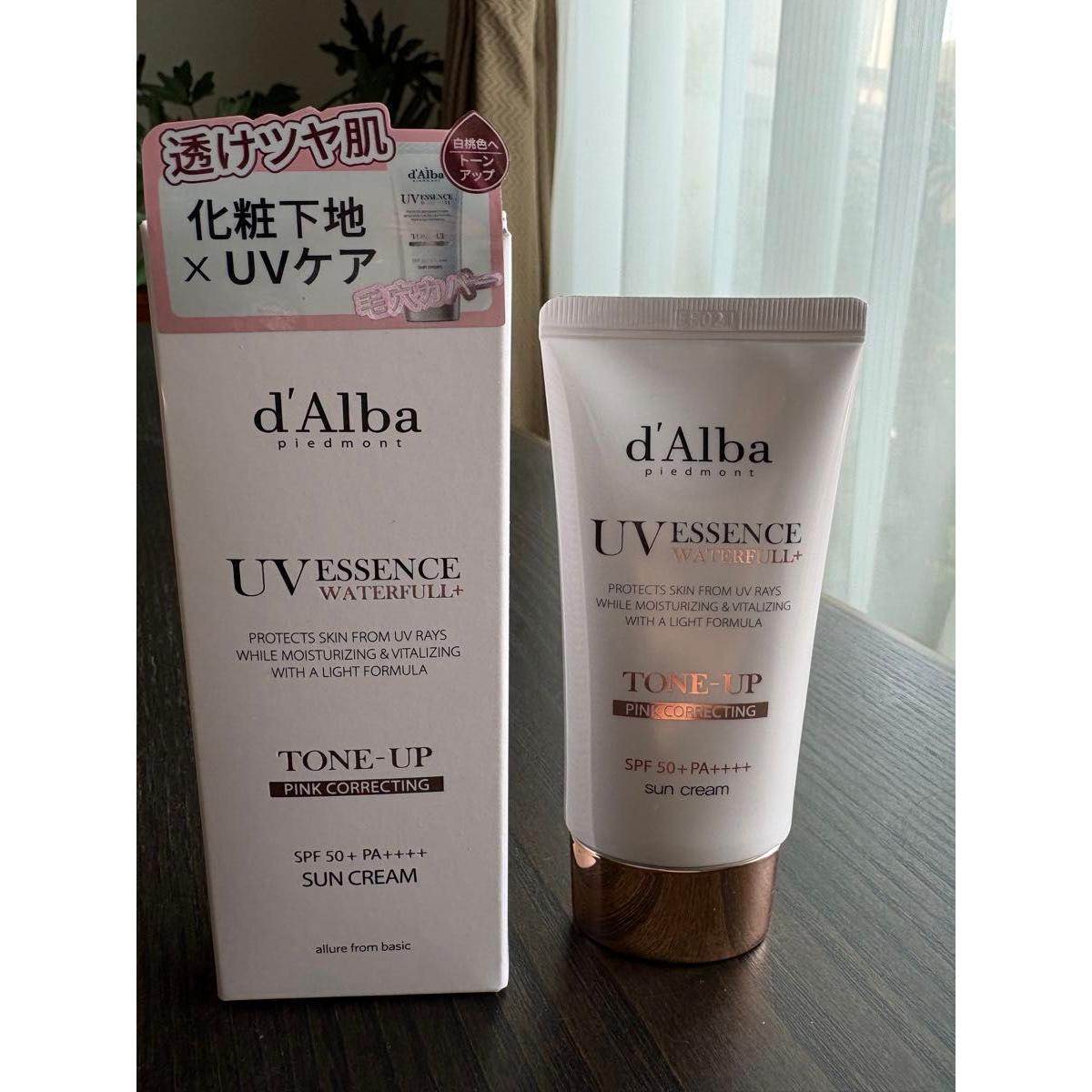 d Alba UV Essence Waterful + Tone Up Pink Correcting